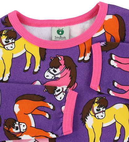 Småfolk Sweatshirt - Purple Heart w. Horses Småfolk Sweatshirt - Purple Heart w. Horses