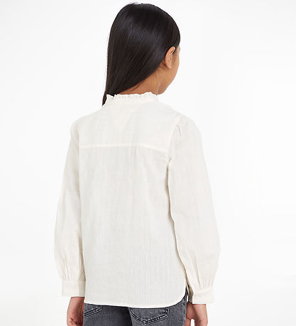 Tommy Hilfiger Shirt - Ladder Lace Frill Collar - Ancient Whit Tommy Hilfiger Shirt - Ladder Lace Frill Collar - Ancient Whit
