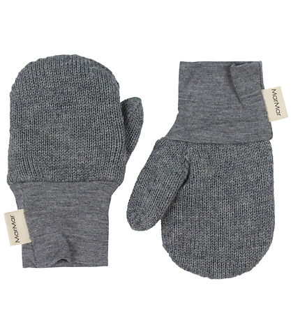 MarMar Mittens - Knitted - Wool/Cotton - Alvilda - Grey Melange