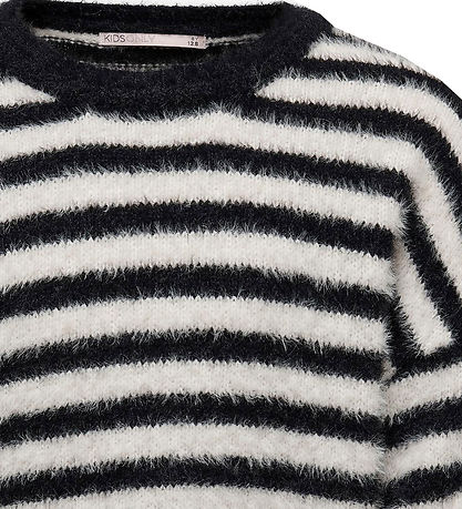 Kids Only Blouse - Knitted - KogNewPiumo - Black/Egret Stripes Kids Only Blouse - Knitted - KogNewPiumo - Black/Egret Stripes