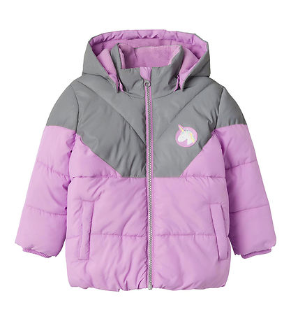 Name It Puffer Jacket - NmfMaren - Violet Tulle w. Unicorn