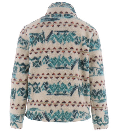Billabong Fleece Jumper - Boundary Mock Neck - White/Green/Red