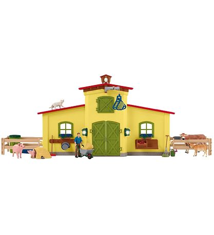 Schleich Farm World - 50x16x30 cm - Stor Bondgård 42605 - Gul