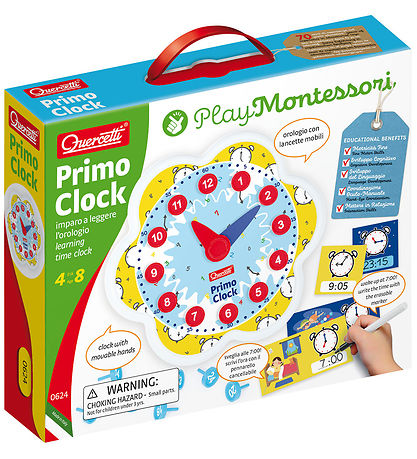 Quercetti Spielzeuguhr - Lernen Sie die Uhr - Play Montessori -  Quercetti Spielzeuguhr - Lernen Sie die Uhr - Play Montessori -