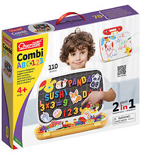 Quercetti Magnetic Board - ABC+123 - 110 Parts - 5285 Quercetti Magnetic Board - ABC+123 - 110 Parts - 5285