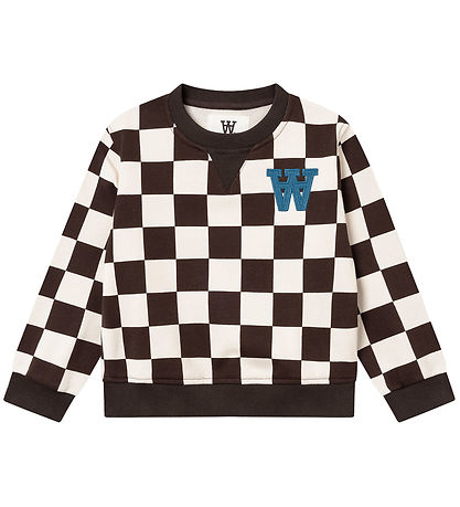 Sweat-shirt Wood Wood - Rouge Kids Damier - Off-White/Black Café Sweat-shirt Wood Wood - Rouge Kids Damier - Off-White/Black Café