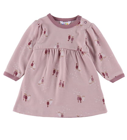 Joha Kleid - Wolle/Baumwolle - Light Bordeaux m. Gänse