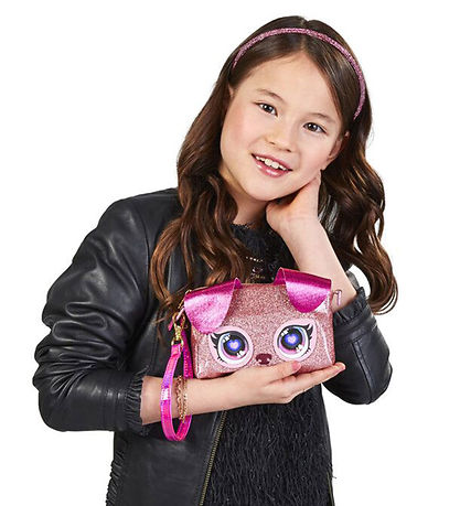 Purse Pets Handbag w. Light - Dazzling Diva - Pink Glitter