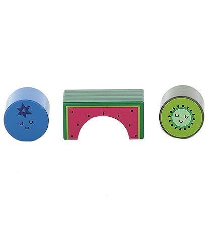 Vilac Blocks w. Sound - Wood - 11 Parts - Fruit and Vegetables