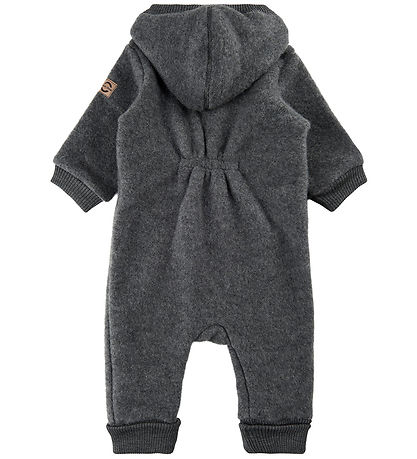 Mikk-Line Pramsuit w. Hood - Wool - Anthracite Melange