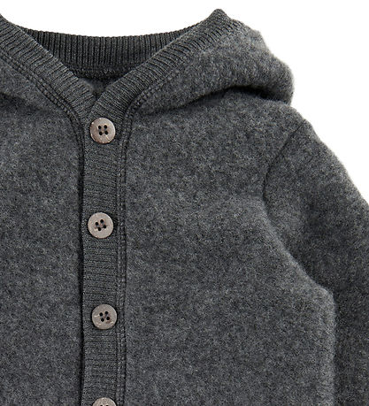 Mikk-Line Pramsuit w. Hood - Wool - Anthracite Melange Mikk-Line Pramsuit w. Hood - Wool - Anthracite Melange