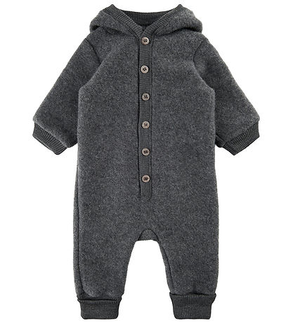 Mikk-Line Pramsuit w. Hood - Wool - Anthracite Melange Mikk-Line Pramsuit w. Hood - Wool - Anthracite Melange