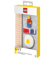 LEGO® Skrivesaker blyantsett - 8 Deler - Rød/blå m. minifigur LEGO® Skrivesaker blyantsett - 8 Deler - Rød/blå m. minifigur