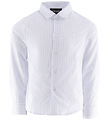 Emporio Armani Skjorta - Vit/Blårandig Emporio Armani Skjorta - Vit/Blårandig