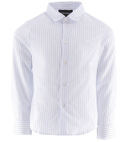 Emporio Armani Hemd - Weiß/Blau Gestreift Emporio Armani Hemd - Weiß/Blau Gestreift