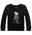Polo Ralph Lauren Sweatshirt - Holiday - Black w. Soft Toy Polo Ralph Lauren Sweatshirt - Holiday - Black w. Soft Toy