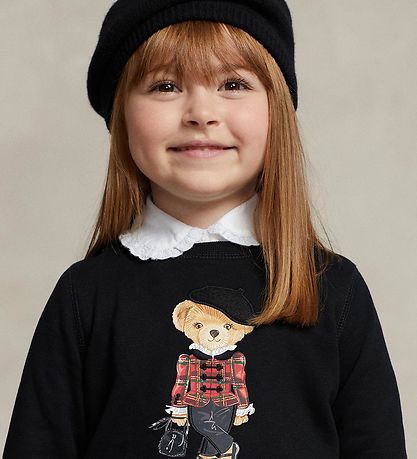 Polo Ralph Lauren Sweatshirt - Holiday - Svart m. Gosedjur