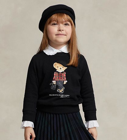 Polo Ralph Lauren Sweatshirt - Holiday - Svart m. Gosedjur
