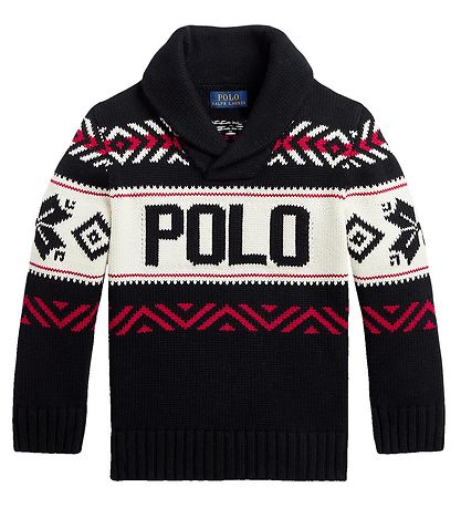 Polo Ralph Lauren Blouse - Knitted - Holiday - Black/White w. Re