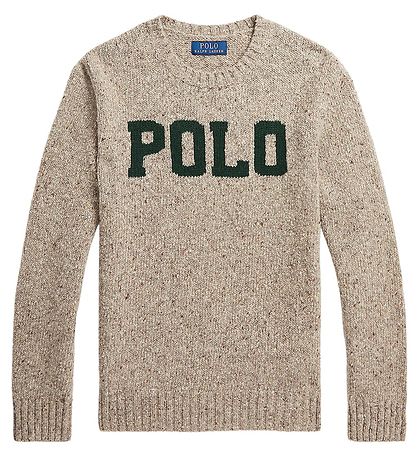 Polo Ralph Lauren Bluse - Wolle - Braun meliert m. Dunkelgrün