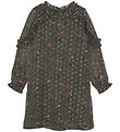 Creamie Kleid - Flower Dot - Olive Nacht