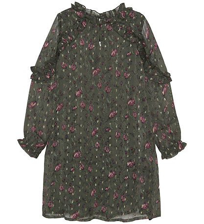 Creamie Dress - Flower Dot - Olive Night
