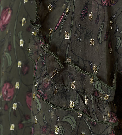 Creamie Dress - Flower Dot - Olive Night