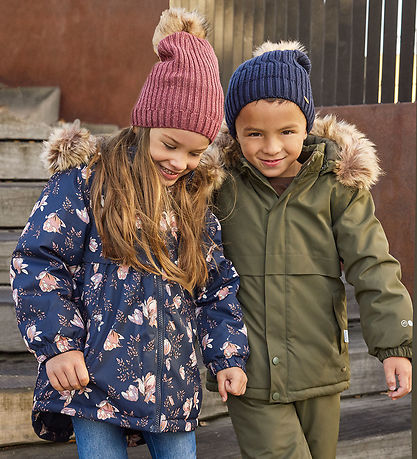 Minymo Beanie - Cotton/Wool - Parisian Night w. Pom-Pom