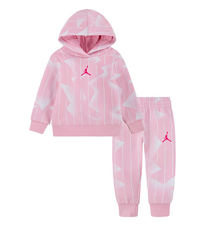 Jordan Sweat Set - Medium+ Soft Pink w. White Jordan Sweat Set - Medium+ Soft Pink w. White