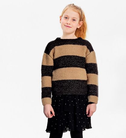 The New Blouse - Knitted - TnIsalina - Black Beauty/Beige w. Cop