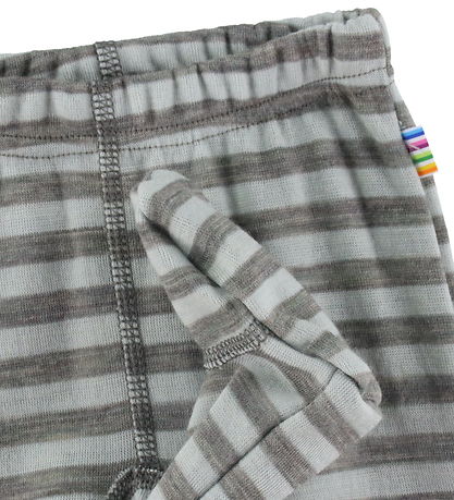 Joha Leggings w. Feet - Wool - Grey/Mint