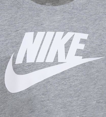 Nike T-Shirt - Grijs Gevlekt m. Wit