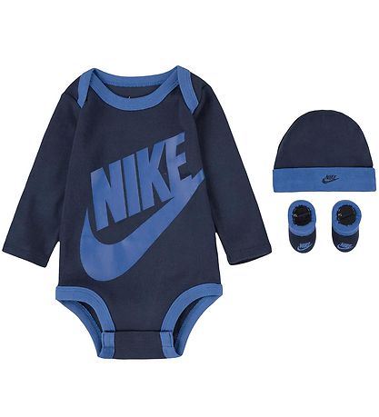 Nike Gift Box - Booties/Beanie/Bodysuit l/s- Midnight Navy/Blue Nike Gift Box - Booties/Beanie/Bodysuit l/s- Midnight Navy/Blue