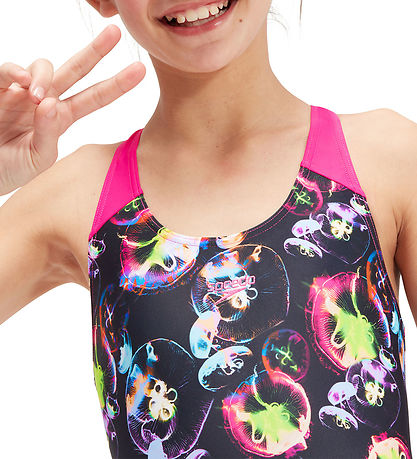 Speedo Swimsuit - All-Over Splashback - Black/Pink