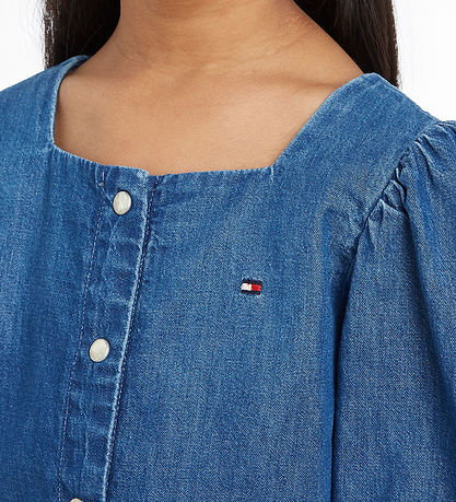 Tommy Hilfiger Shirt blouse - Square Neckline Denim - Marineblue