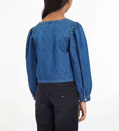 Tommy Hilfiger Shirt blouse - Square Neckline Denim - Marineblue