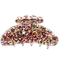 By Stær Hair clip - Asta - 10x5 cm - Confetti Red/Gold