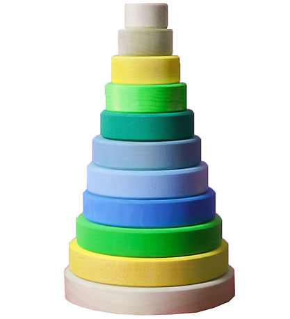 Tour Empilable Grimms - Bois - Grand - Vert Fluo