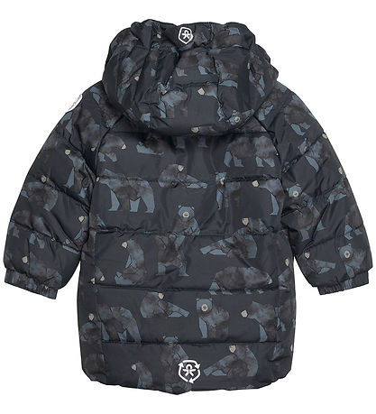 Color Kids Puffer Jacket - Phantom w. Bears