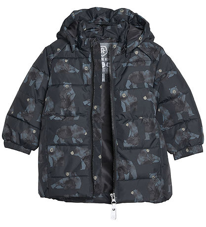 Color Kids Puffer Jacket - Phantom w. Bears