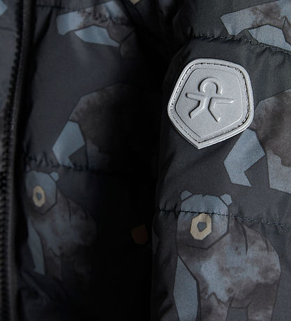 Color Kids Puffer Jacket - Phantom w. Bears