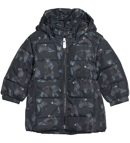 Color Kids Puffer Jacket - Phantom w. Bears