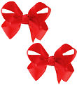 By Stær Bow Hair Clip - 2-Pack - Classic - 8 cm - Poppy red