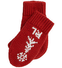 Polo Ralph Lauren Mittens - Reindeer - Knitted - Red w. White Polo Ralph Lauren Mittens - Reindeer - Knitted - Red w. White