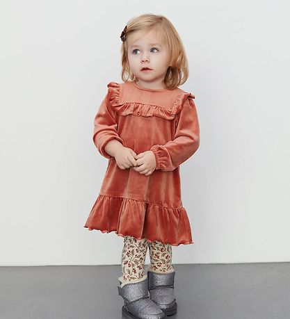 Petit by Sofie Schnoor Jurk - Fluweel - Dee - Rust Uitg