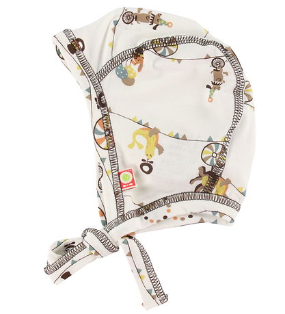 Katvig Baby Hat - Bamboo - White w. Circus print Katvig Baby Hat - Bamboo - White w. Circus print