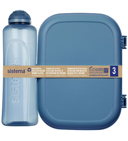 Sistema Broodtrommel m. Drinkfles - 1.1 L/480 ml - Berg Blue Sistema Broodtrommel m. Drinkfles - 1.1 L/480 ml - Berg Blue