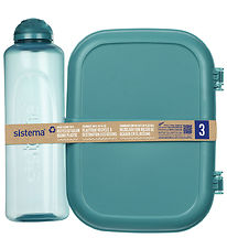 Sistema Lunchbox w. Water Bottle - 1.1 L/480 mL - Teal Stone Sistema Lunchbox w. Water Bottle - 1.1 L/480 mL - Teal Stone