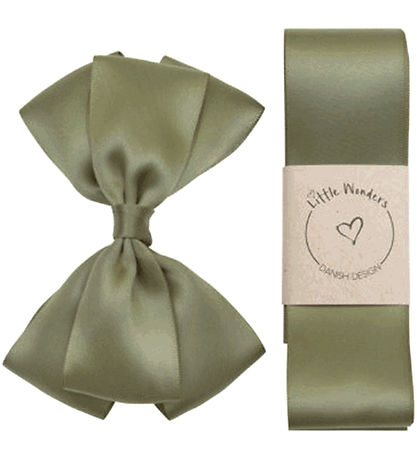 Little Wonders Baptism Ribbon w. Bow - Army Green Little Wonders Baptism Ribbon w. Bow - Army Green