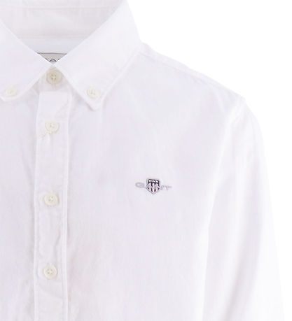 GANT Skjorta - Shield Oxford - Vit